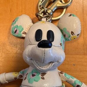 Disney X Coach Mickey Mouse Bag Charm With Floral Print